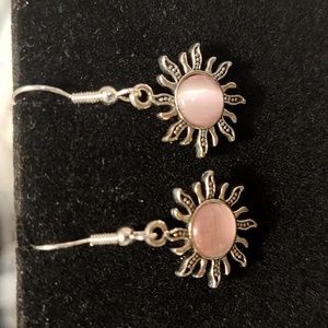 Pale pink sunburst earrings